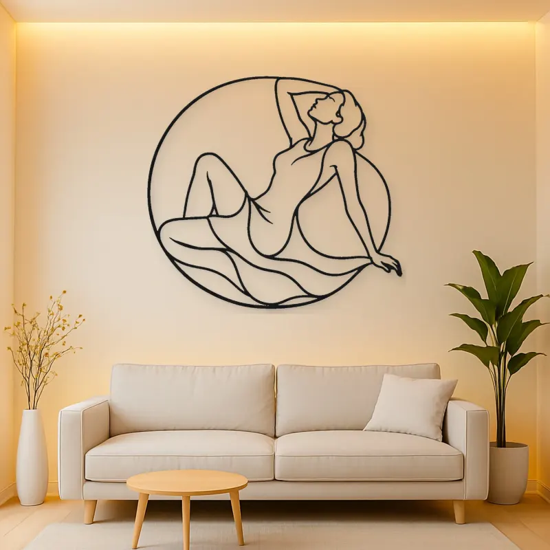 Reclining Curve Muse Metal Wall Art | Feminine Figure Wall Decor