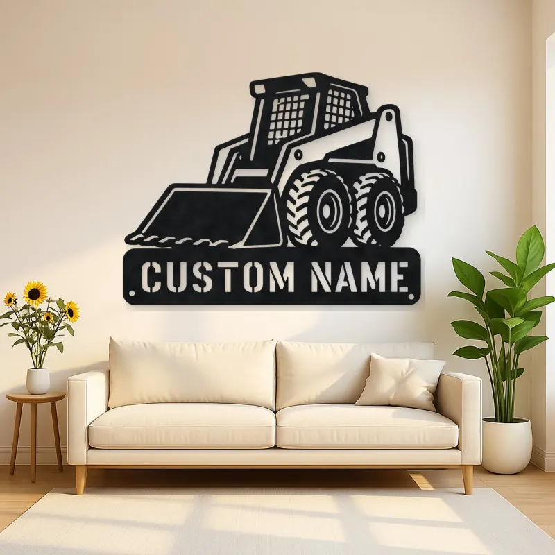 Personalized Compact Skid Steer Loader Metal Wall Art
