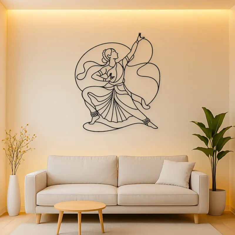 Bharatanatyam Pose Metal Wall Art | Dance Silhouette Wall Decor