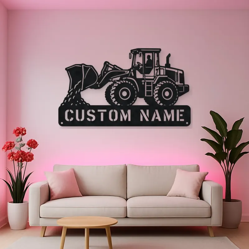 Personalized Wheel Loader Dumping Material Metal Wall Art