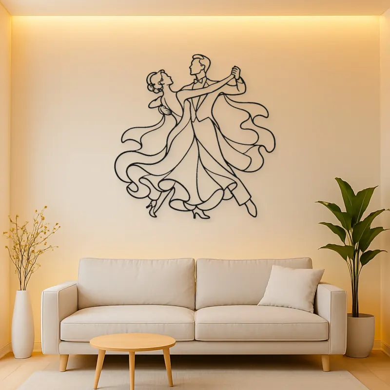 Ballroom Waltz Pair Metal Wall Art | Couple Dance Wall Decor