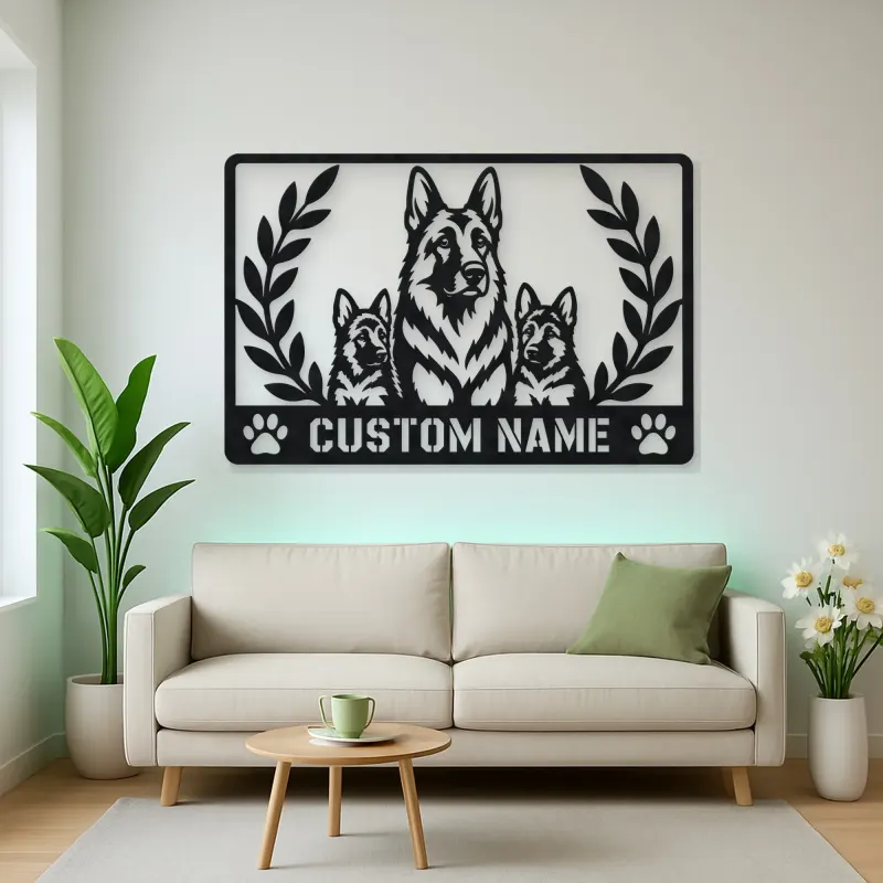 Personalized German Shepherd Family Metal Wall Art