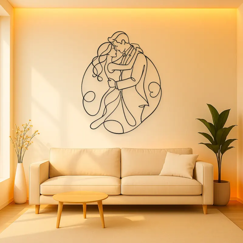 Intertwined Arms Pair Metal Wall Art | Romantic Couple Decor