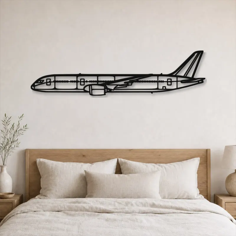 Silhouette d'avion B787 Dreamliner en métal, Décoration murale en métal, Décor aéronautique, Cadeau pour aviateur