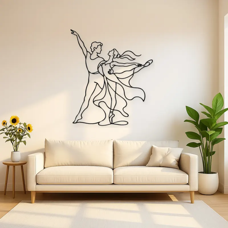 Ballet Pas De Deux Metal Wall Art | Couple Dance Wall Decor