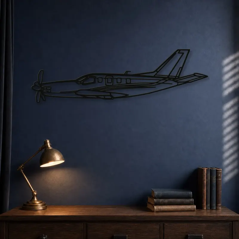 Insegna in metallo silhouette aereo TBM, Silhouette aereo in metallo, Decorazione murale aviatore