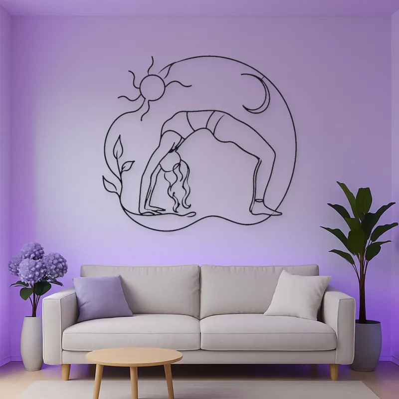 Bridge Pose Arc Metal Wall Art | Yoga and Meditation Wall Decor