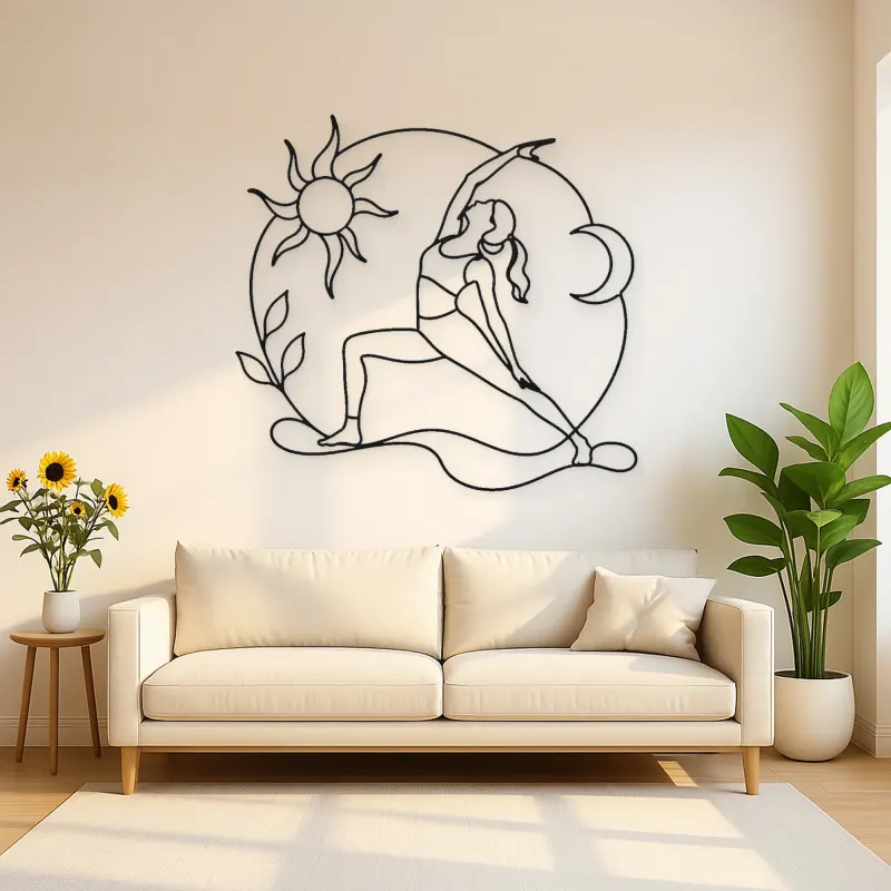 Reverse Warrior Arc Metal Wall Art | Yoga and Meditation Wall Decor