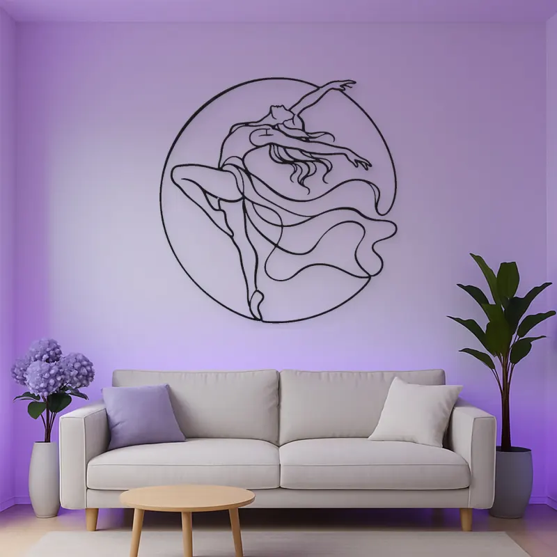 Contemporary Back Arch Metal Wall Art | Dance Silhouette Wall Decor
