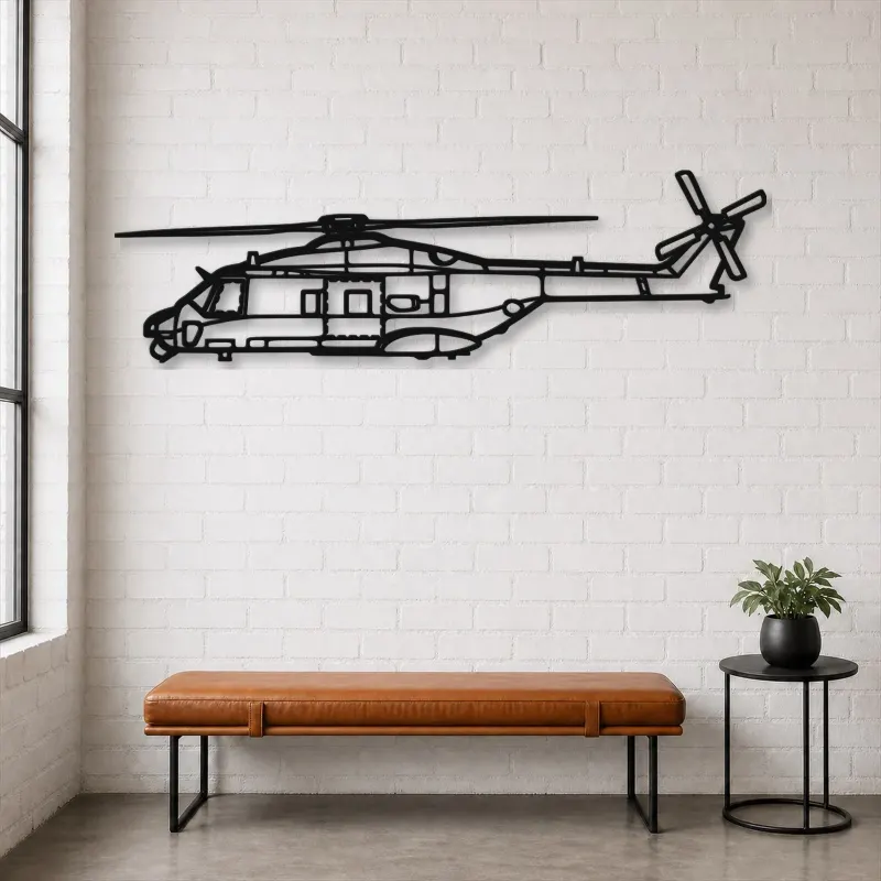Silhouette d'avion en métal NH90 TTH, décoration murale aéronautique