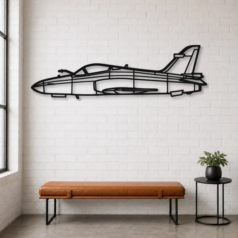 Silhouette d'avion Hawk 200 en métal, Décoration murale aéronautique