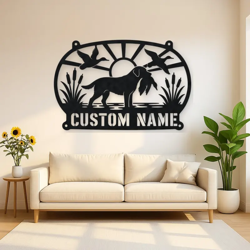 Personalized Duck Hunting Dog Metal Wall Art