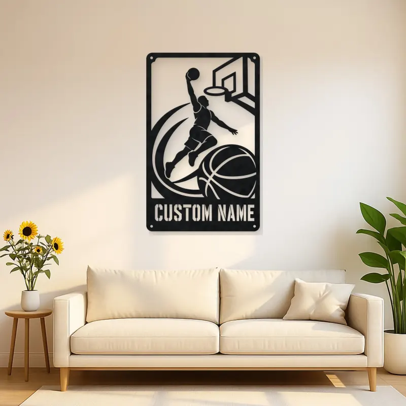 Personalized Basketball Dunk Metal Wall Art