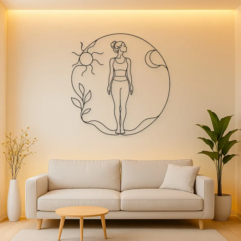 Mountain Pose Flow Metal Wall Art | Yoga and Meditation Wall Decor
