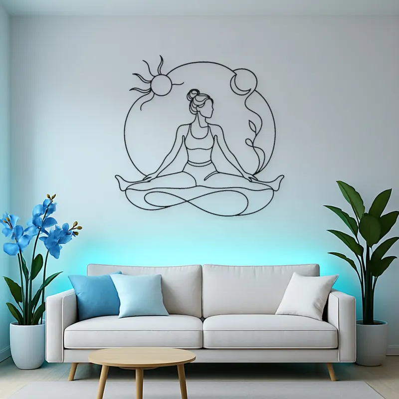 Wide Leg Fold Metal Wall Art | Yoga and Meditation Wall Decor