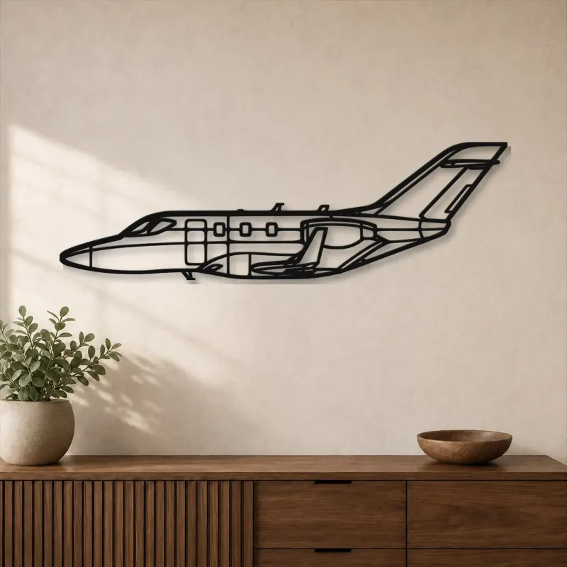 Insegna in metallo silhouette aereo HA-420 HondaJet 2 Elite, Silhouette aereo in metallo, Decorazione da parete aviatore