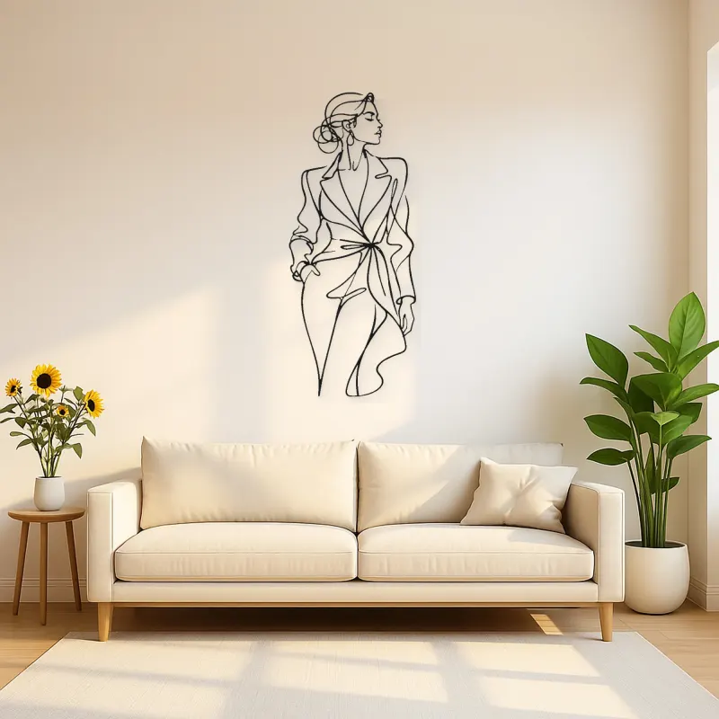 Fashion Editorial Profile Metal Wall Art | Fashion Figure Wall Decor