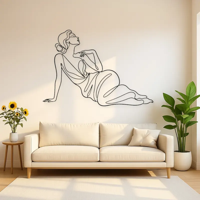 Reclining Fashion Muse Metal Wall Art | Fashion Figure Wall Decor