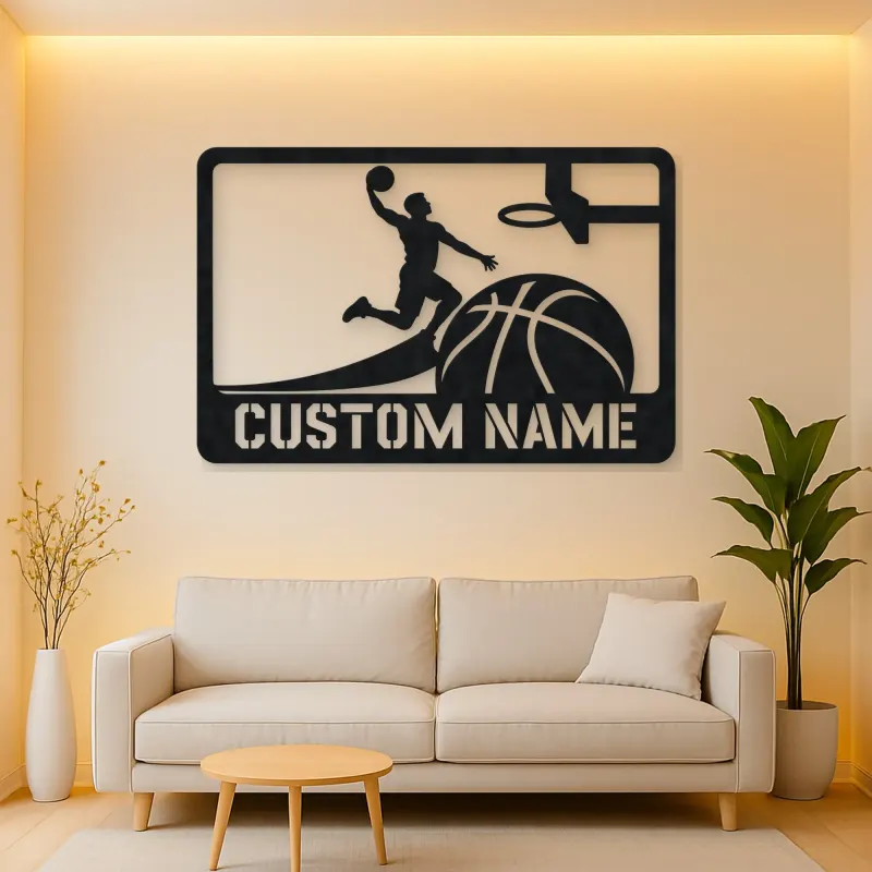 Personalized Basketball Slam Dunk Metal Wall Art