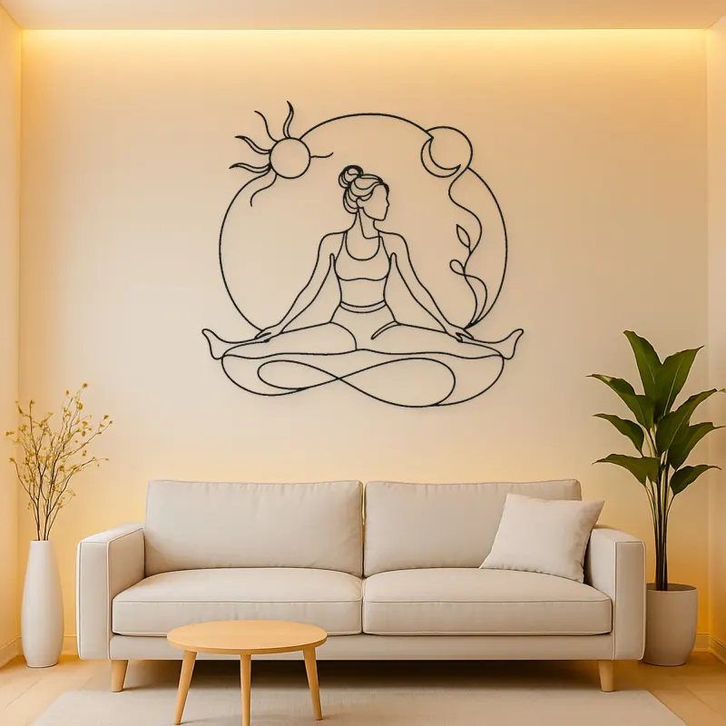 Wide Leg Fold Metal Wall Art | Yoga and Meditation Wall Decor