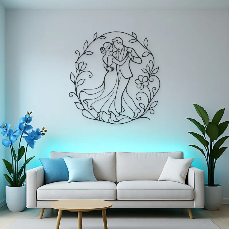Garden Dance Pair Metal Wall Art | Romantic Couple Decor