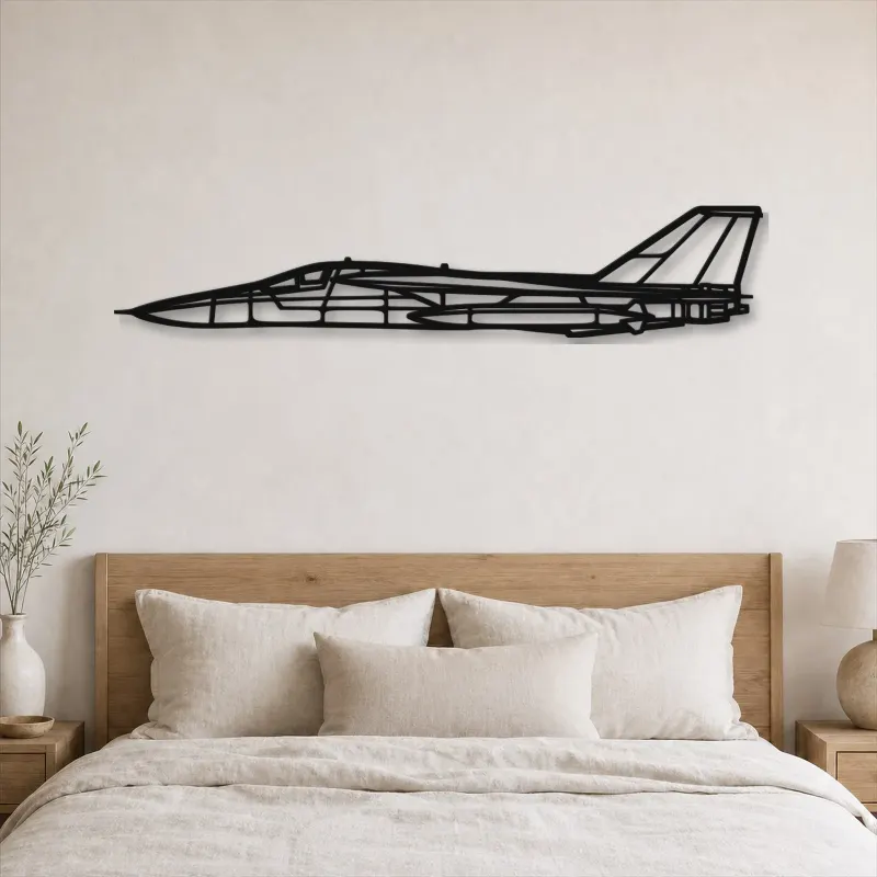 Silhouette d'avion F-111 Aardvark en métal, Décoration murale aéronautique