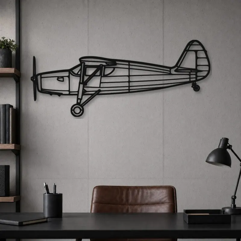 Silhouette en métal d'avion 24R Argus III UC61K, décoration murale en métal, décoration aéronautique, cadeau pour pilote