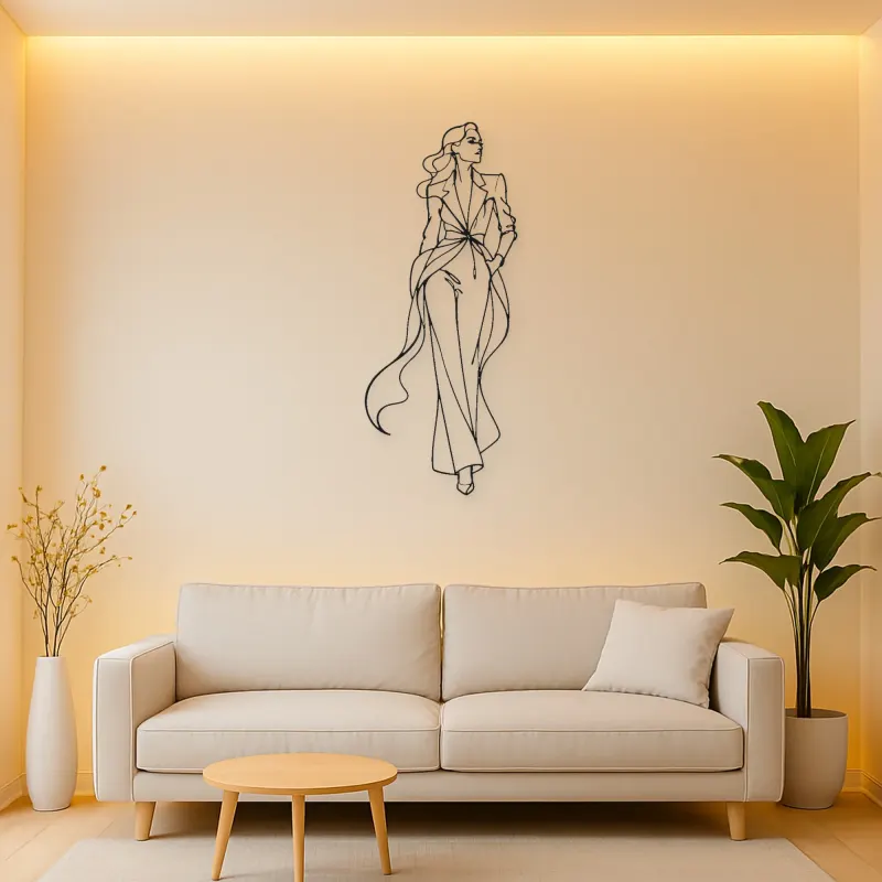 Runway Power Pose Metal Wall Art | Fashion Figure Wall Decor