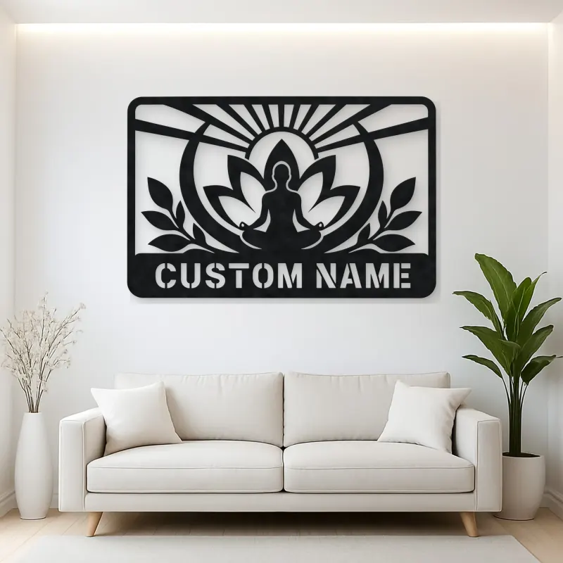 Personalized Meditation Lotus Metal Wall Art