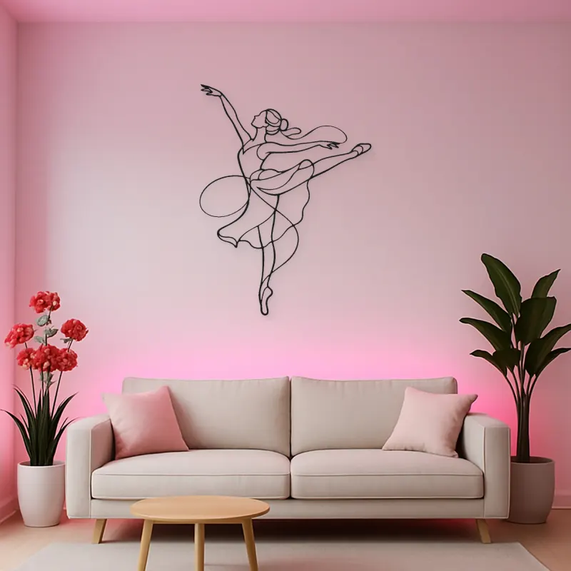 Ballet Attitude Pose Metal Wall Art | Dance Silhouette Wall Decor
