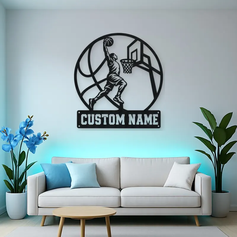 Personalized Slam Dunk Basketball Metal Wall Art
