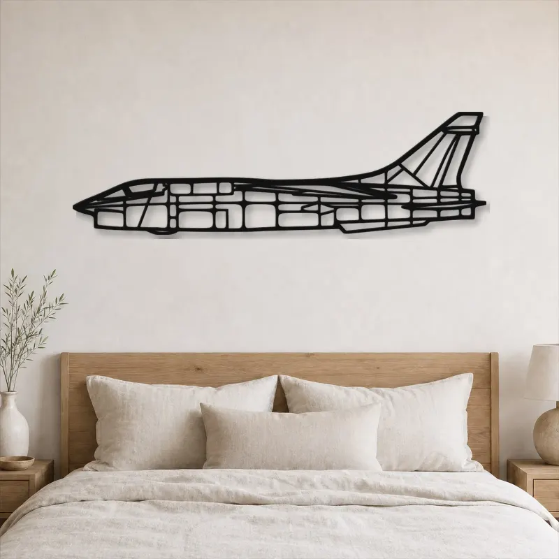 Silhouette de l'avion RF-8G en métal, décoration murale en métal, décoration aéronautique, décoration d'aviateur