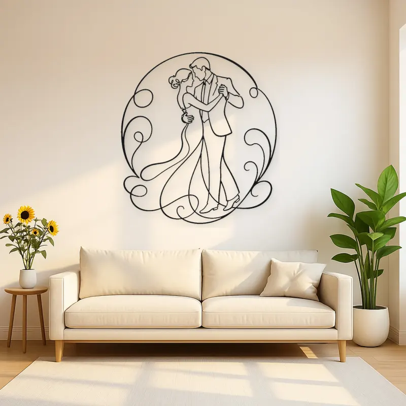 Wedding First Dance Metal Wall Art | Romantic Couple Decor