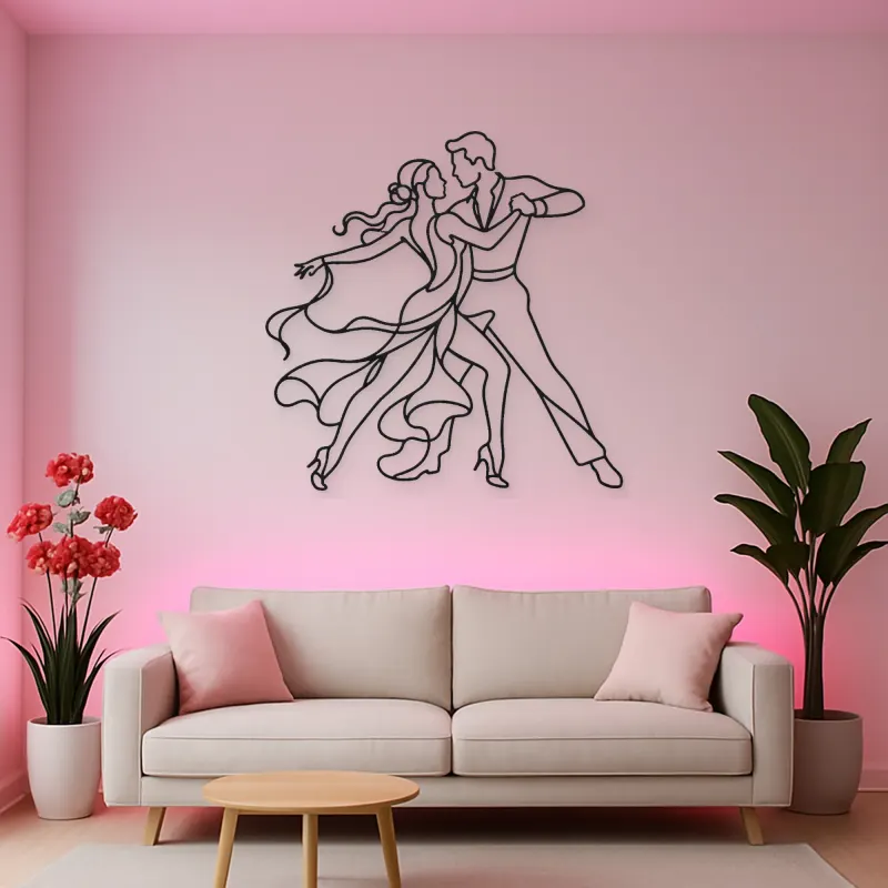 Rumba Body Line Metal Wall Art | Couple Dance Wall Decor