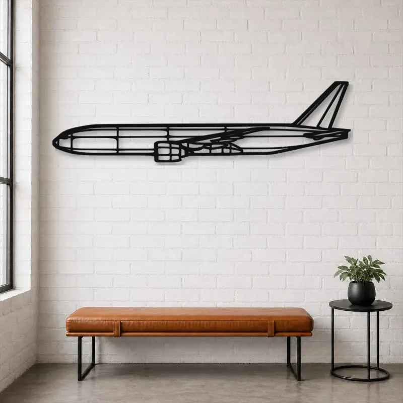 Silhouette d'avion en métal 777F, Décoration murale aéronautique