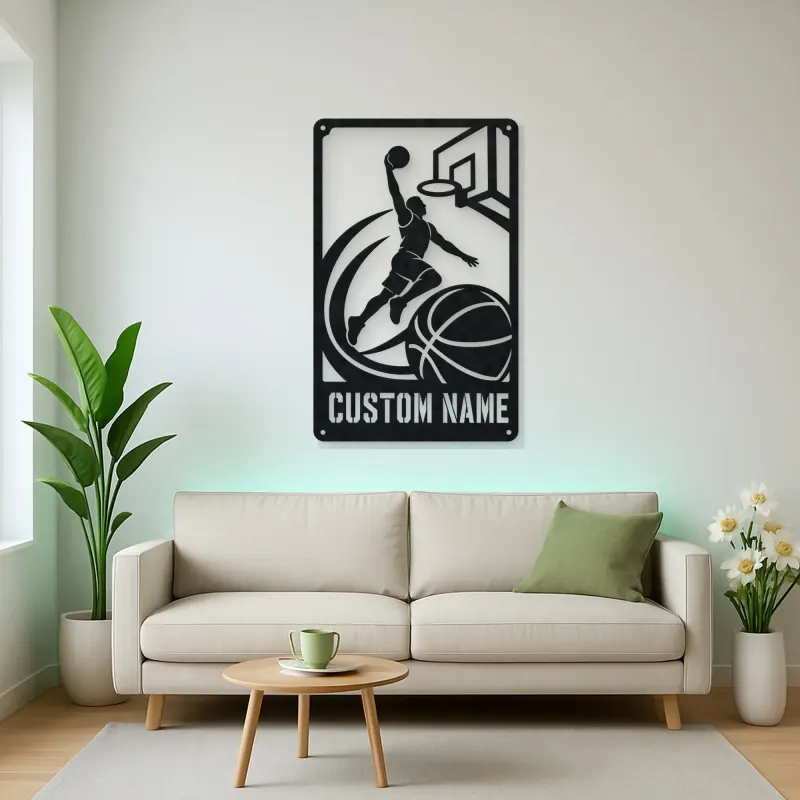 Personalized Basketball Dunk Metal Wall Art