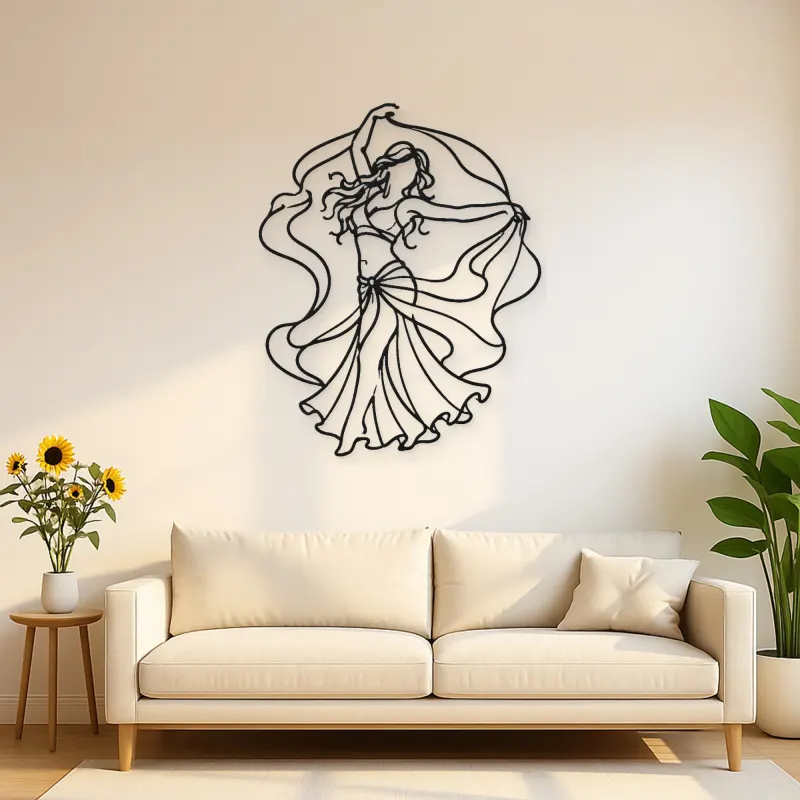 Belly Dance Silhouette Metal Wall Art | Dance Silhouette Wall Decor