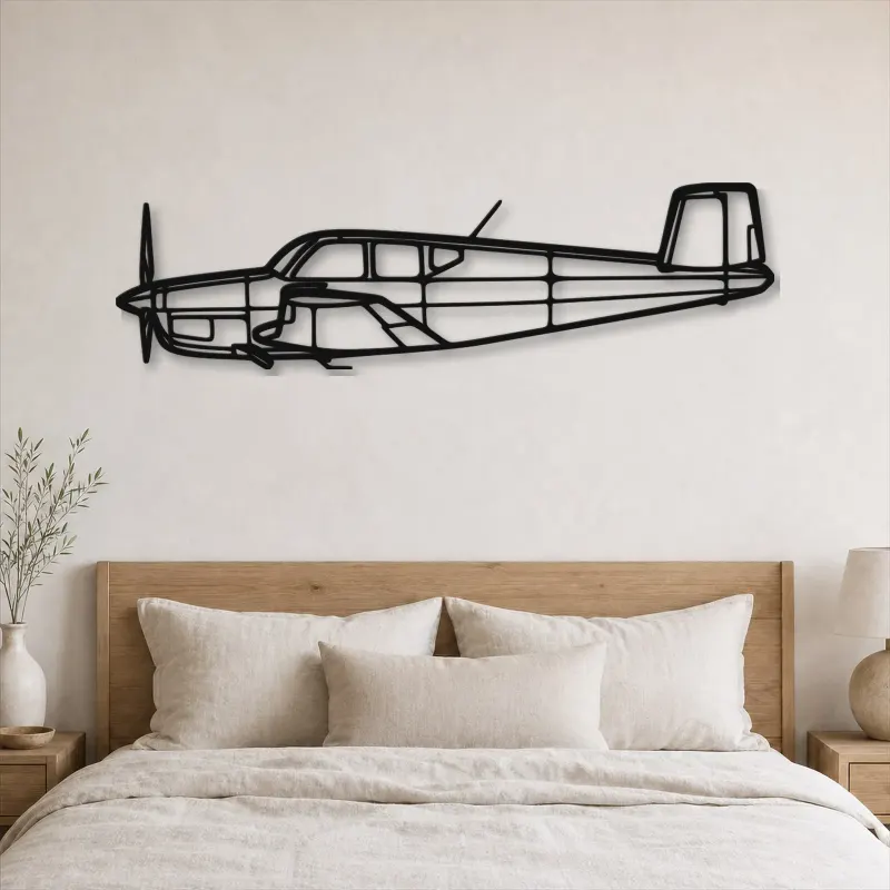 Silhouette d'avion Bonanza F35 en métal, Décoration murale en métal, Décor aéronautique, Décor d'aviation