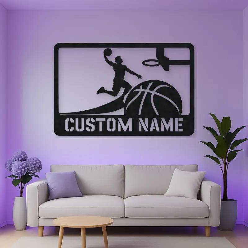 Personalized Basketball Slam Dunk Metal Wall Art