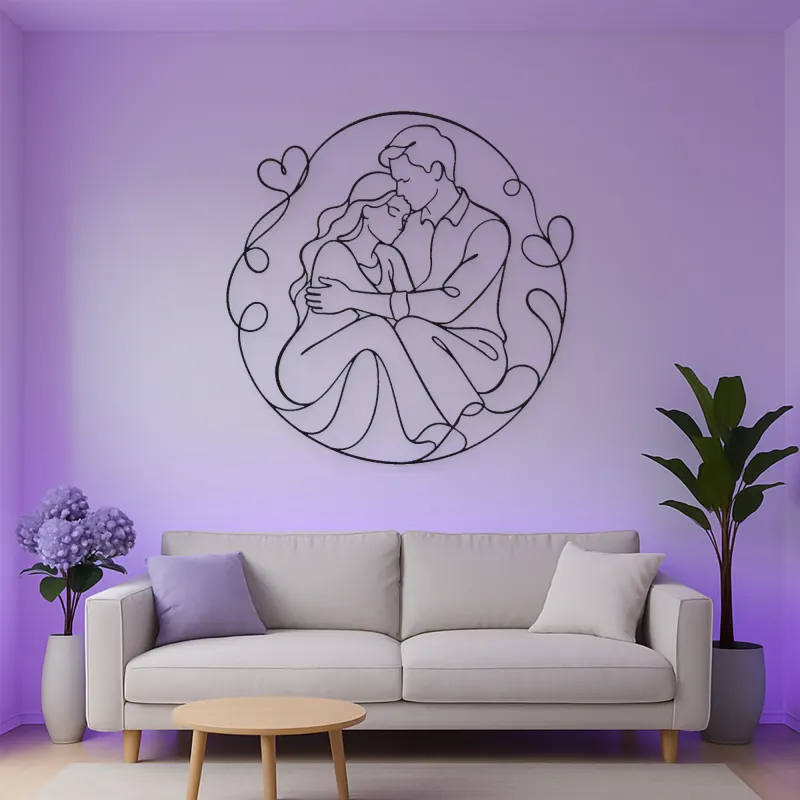 Quiet Moment Couple Metal Wall Art | Romantic Couple Decor