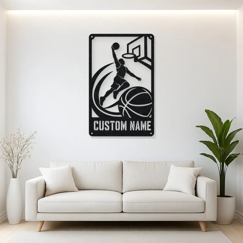 Personalized Basketball Dunk Metal Wall Art