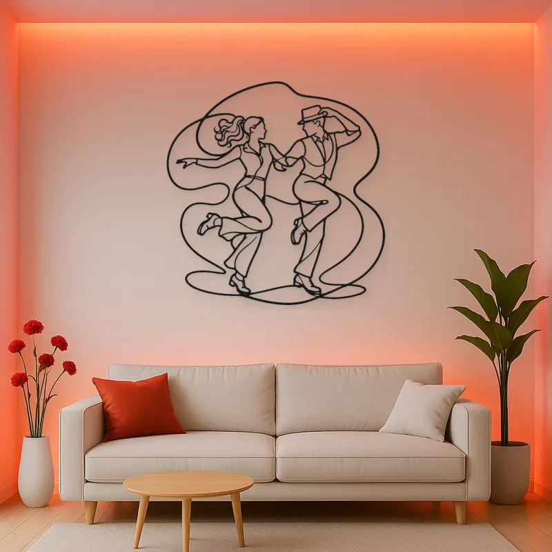Tap Dance Rhythm Metal Wall Art | Couple Dance Wall Decor