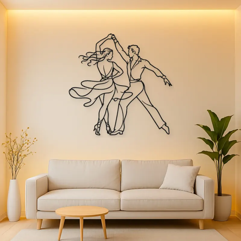 Salsa Couple Spin Metal Wall Art | Couple Dance Wall Decor