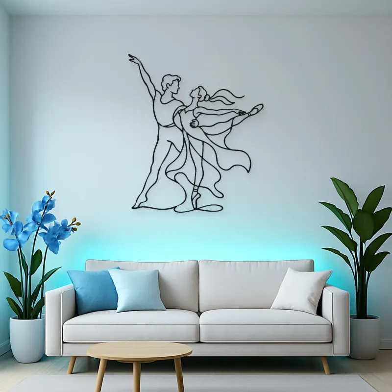 Ballet Pas De Deux Metal Wall Art | Couple Dance Wall Decor
