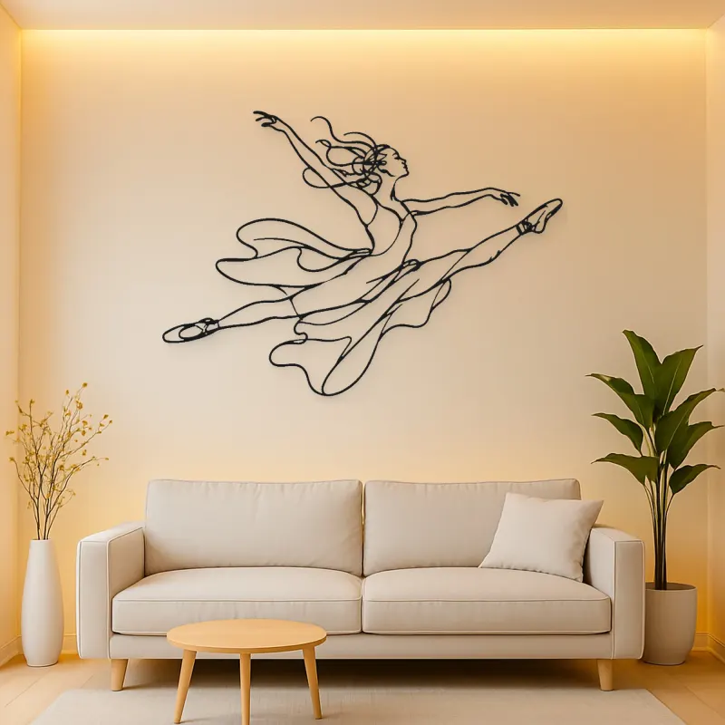 Ballet Grand Jete Metal Wall Art | Dance Silhouette Wall Decor