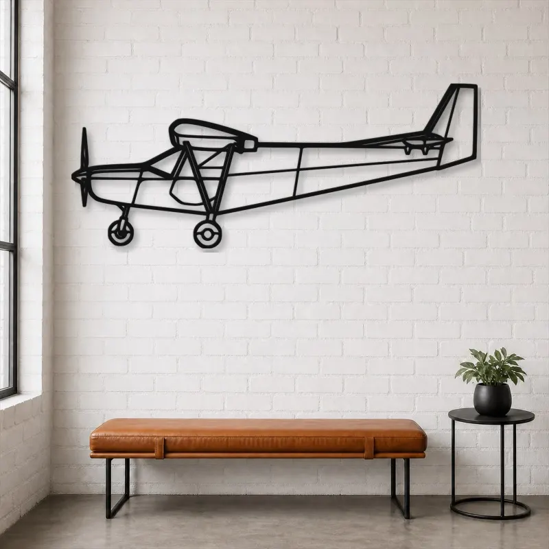 Silhouette d'avion STOL CH 701 en métal, Décoration murale en métal, Décor aéronautique, Décor d'aviation
