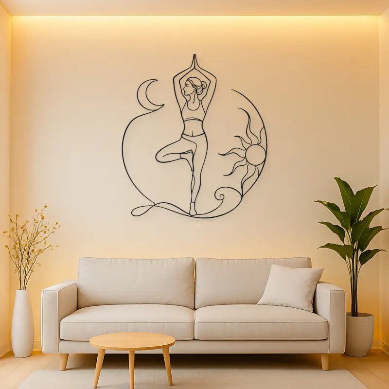 Tree Pose Balance Metal Wall Art | Yoga and Meditation Wall Decor