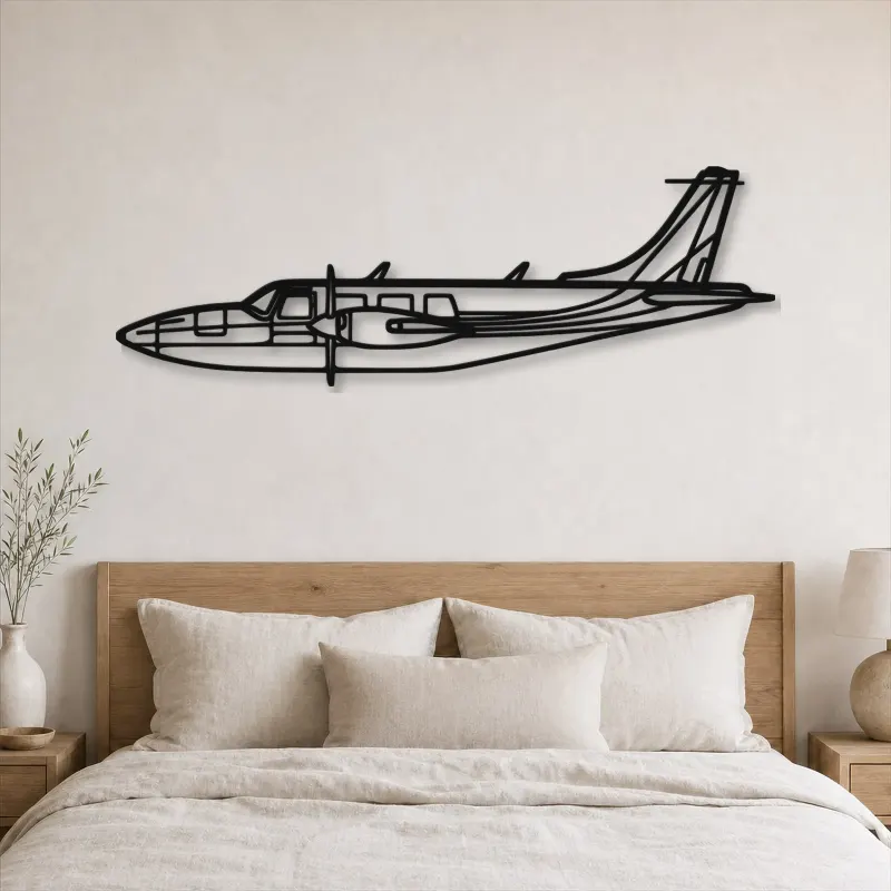 Silhouette en métal d'avion Piper Aerostar 600A, Décoration murale en métal, Décor aéronautique, Cadeau pour aviateur