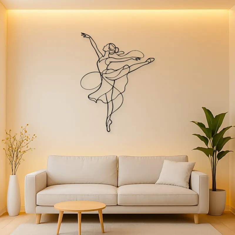 Ballet Attitude Pose Metal Wall Art | Dance Silhouette Wall Decor