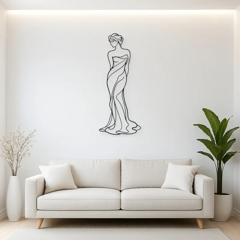 Classical Venus Line Metal Wall Art | Classical Figure Wall Decor